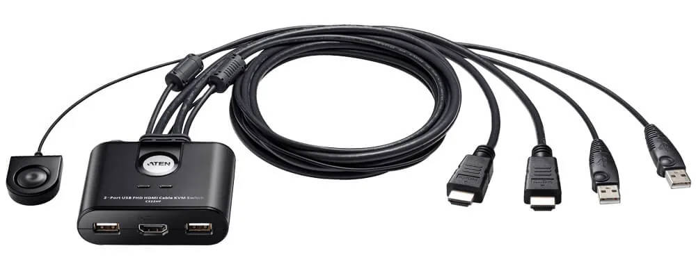 ATEN CS22HF káblový KVM prepínač
