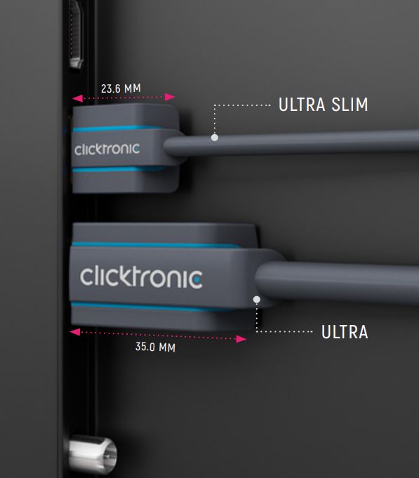 Clicktronic slim kábel – porovnanie priemeru